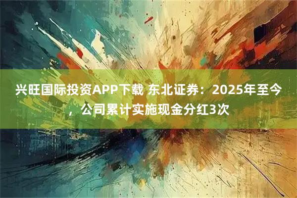 兴旺国际投资APP下载 东北证券：2025年至今，公司累计实施现金分红3次