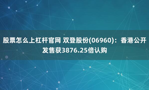 股票怎么上杠杆官网 双登股份(06960)：香港公开发售获3876.25倍认购
